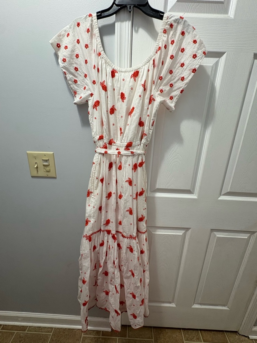 Anthropologie Esme Embroidered Floral Maxi Dress Size Medium - Picture 4 of 6